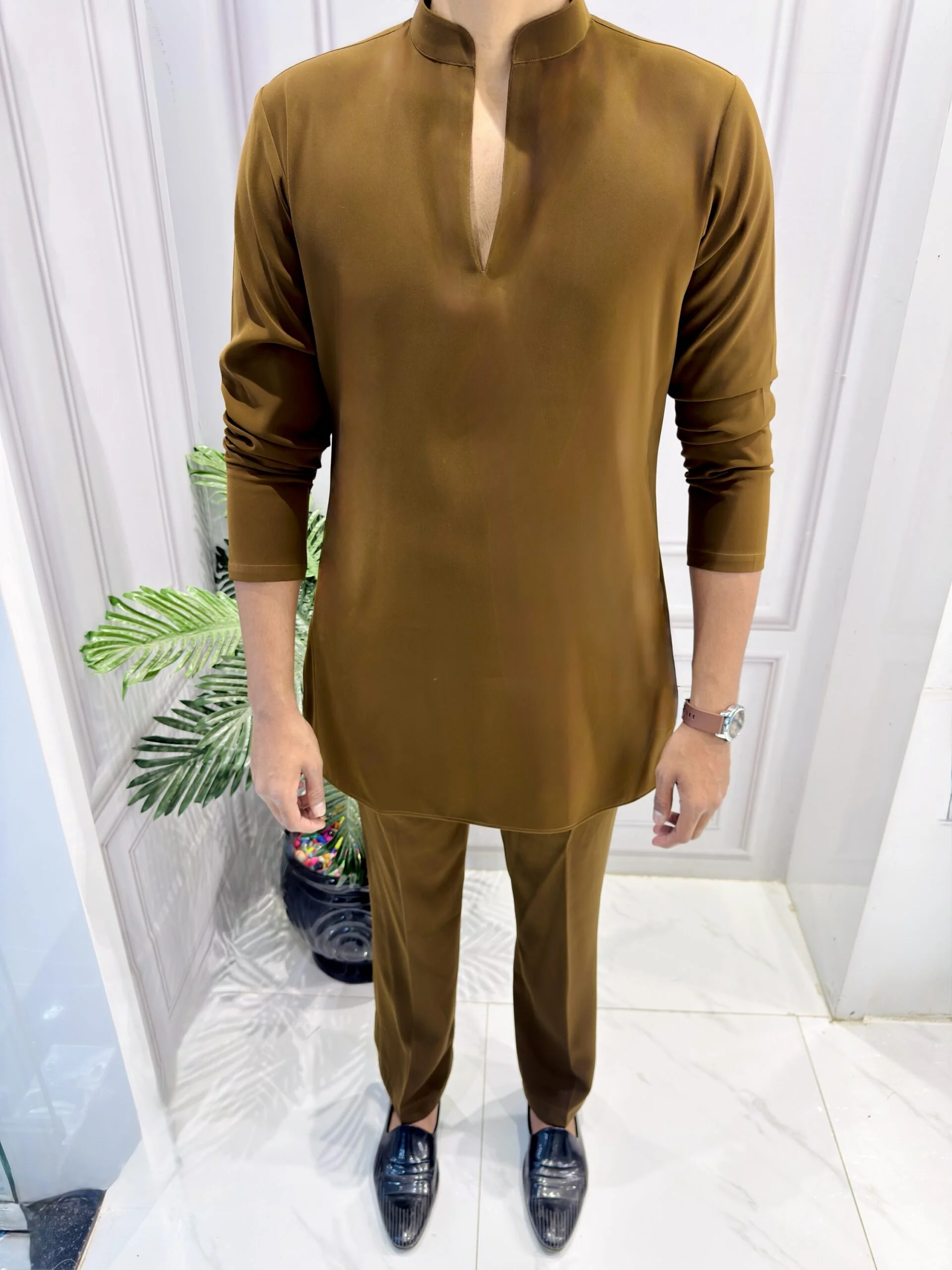 “V” Neck Short Kurta
